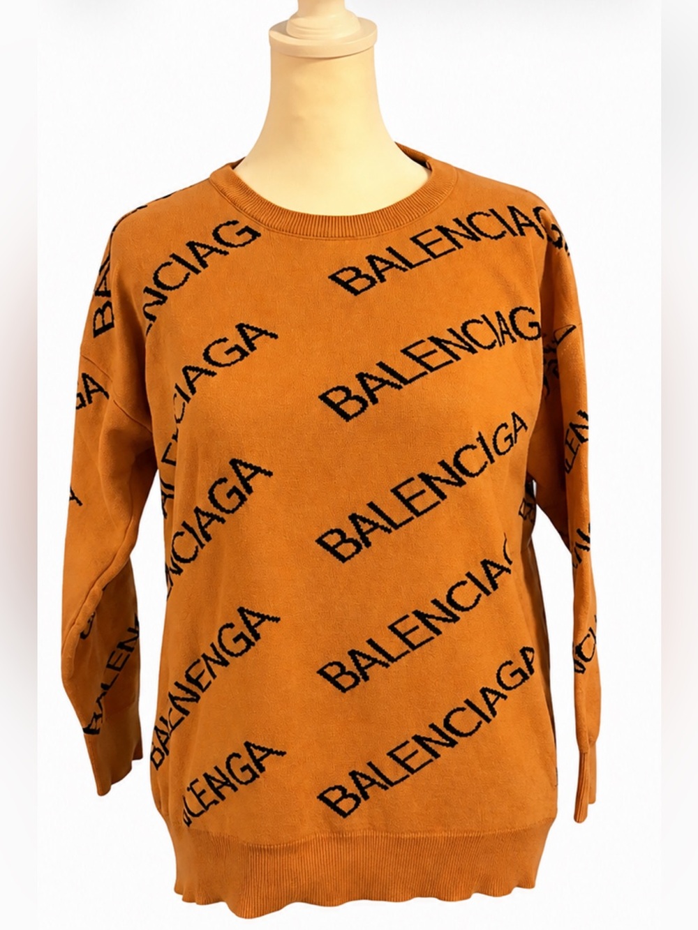 Designer  All-Over Logo Crewneck Sweater – Women’s Luxury Statement Piece